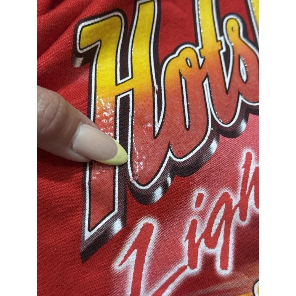 Vintage Disney Pixar Cars Hotshot Rookie‎ Lighting McQueen T Shirt Youth Size L
